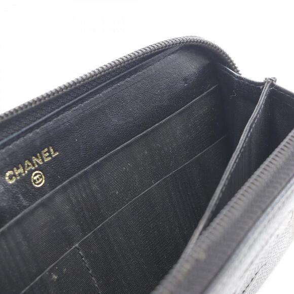CHANEL Authentic Black Leather Logo Wallet - Picture 7 of 11